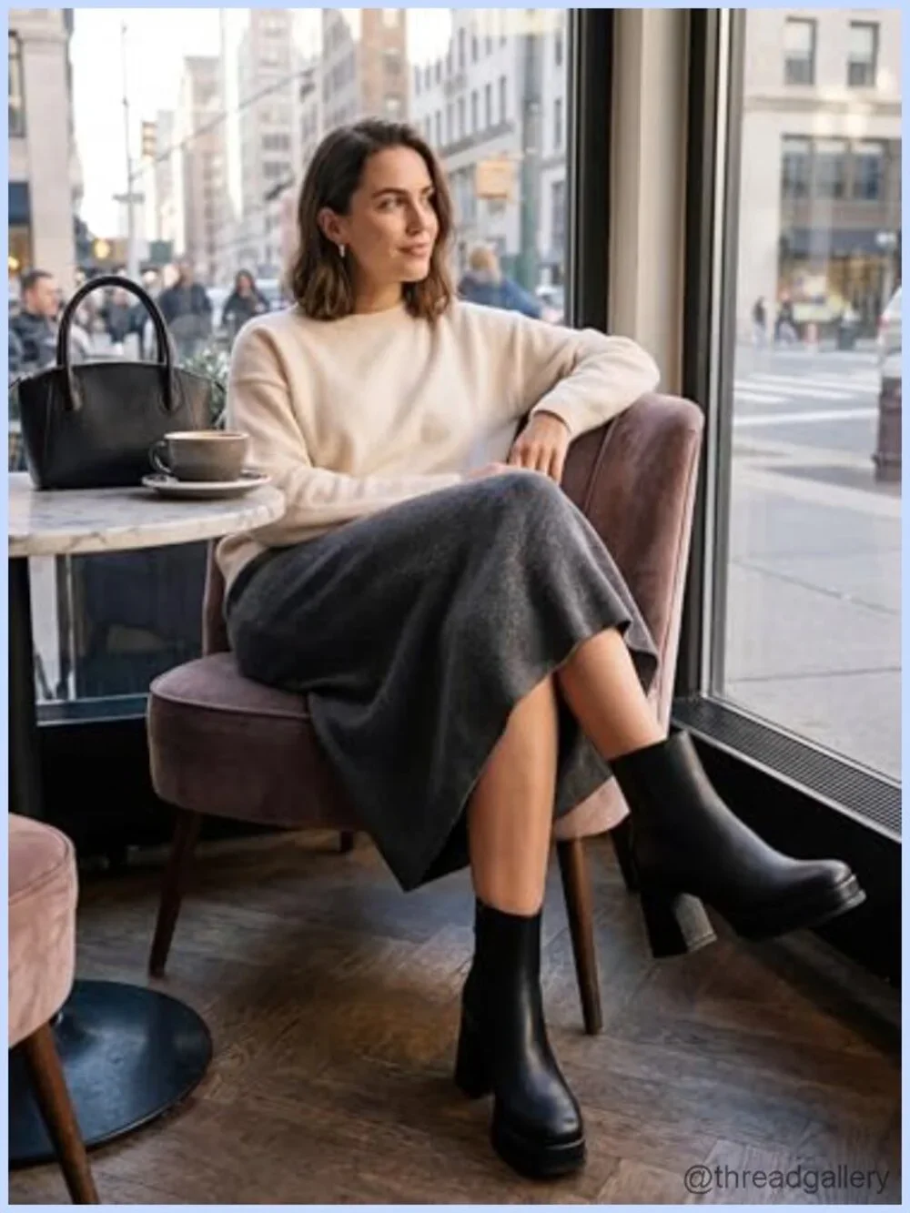 Chunky Platform Ankle Boots Square Toe Back Zipper PU Heeled Booties
